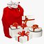 3D Santa Bag and Gift Boxes Collection V2 model