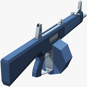 3D Stylized AA-12 Shotgun Low Poly Mobile Ready