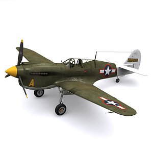 curtiss warhawk p-40n new 3D model