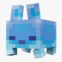 Minecraft Blub Mob Rigged Voxel Stylized Creature 3D Model Game Ready 4K
