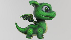 Whimsical Green Dragon - Symbol of 2024 3D model