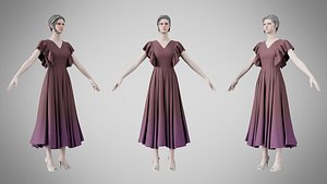 Dress 45 Silent Maroon