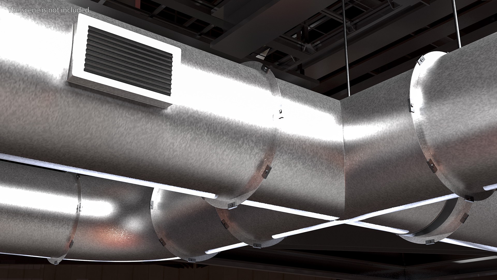 Aluminium air conditioning duct 3D model - TurboSquid 1647090