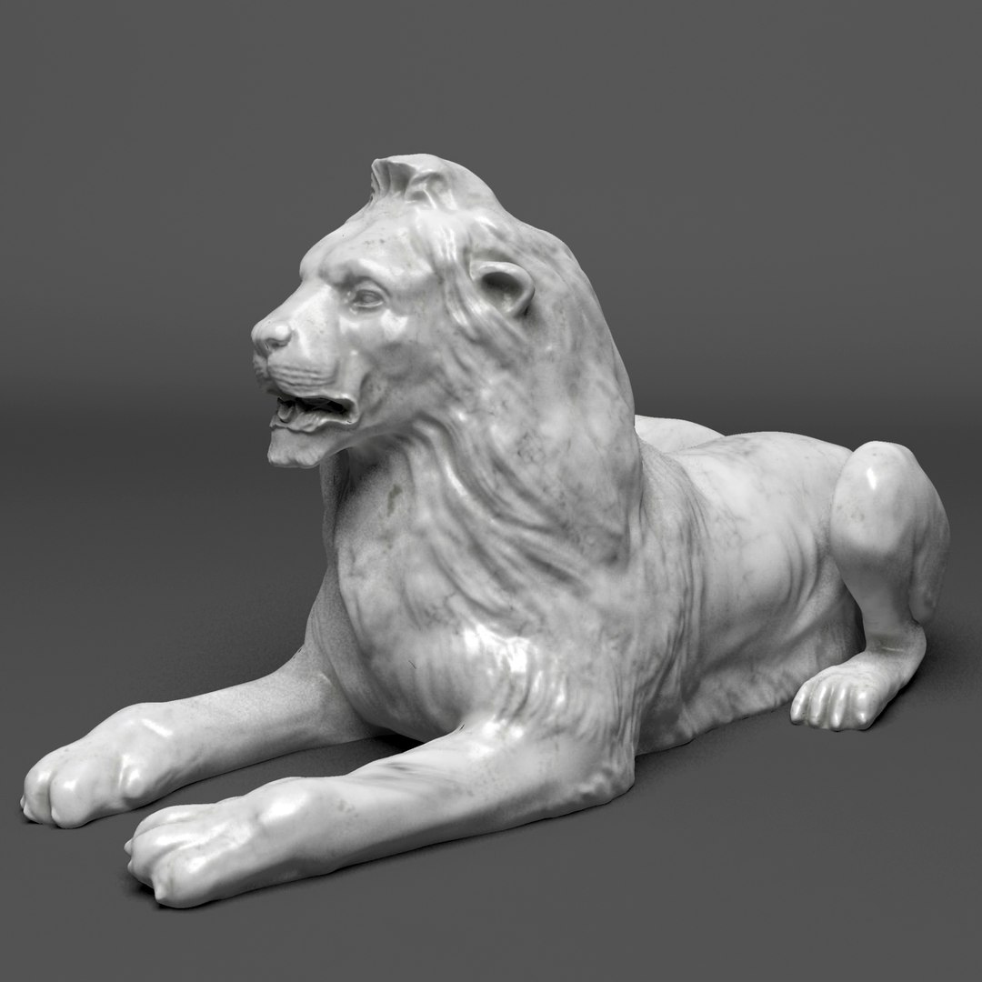 Stone Lion Sculpture 3d Model