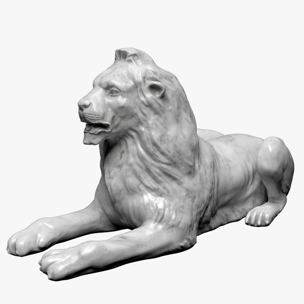 stone lion sculpture 3d model