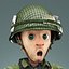 Cartoon Soldier Seconde Guerre mondiale Rigged