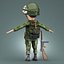 Cartoon Soldier Seconde Guerre mondiale Rigged