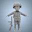 Cartoon Soldier Seconde Guerre mondiale Rigged