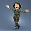 Cartoon Soldier Seconde Guerre mondiale Rigged