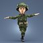 Cartoon Soldier Seconde Guerre mondiale Rigged