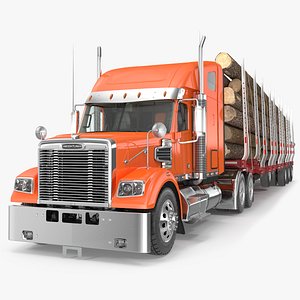 Freightliner Truck with Logging Trailer