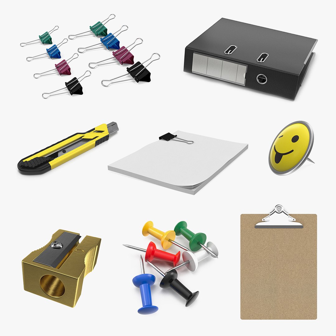 Stationery Collection 3D model preview