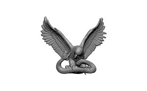 eagle hawk snake statue 3D
