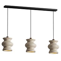 Beige Travertine Wabi Sabi Pendant Light 3 heads