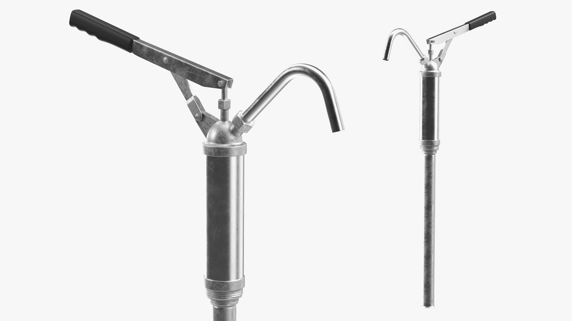 Lever Barrel Drum Hand Pump Rigged 3D model preview