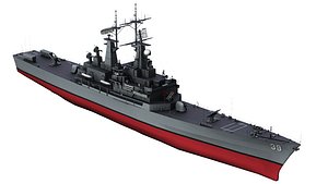3D uss texas cgn-39 cruiser model