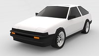 Toyota Sprinter Trueno AE86 - Low Poly Styled 3D Model