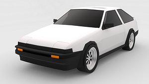 Toyota Sprinter Trueno AE86 - Low Poly Styled 3D Model