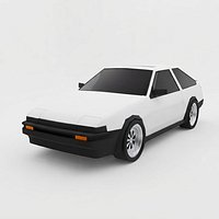 Toyota Sprinter Trueno AE86 - Low Poly Styled 3D Model