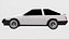 Toyota Sprinter Trueno AE86 - Low Poly Styled 3D Model