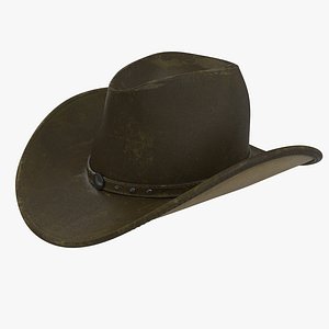 3d model old cowboy hat 2