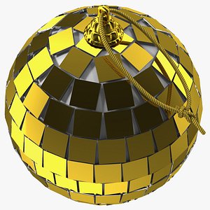 Small Christmas Tree Discoball Golden 3D model