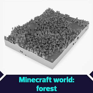 3d minecraft forest