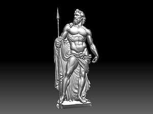 3D Mythological God with Spear