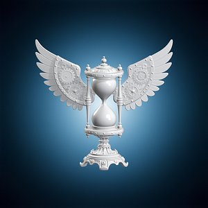 Steampunk Winged Hourglass 3D Print Model