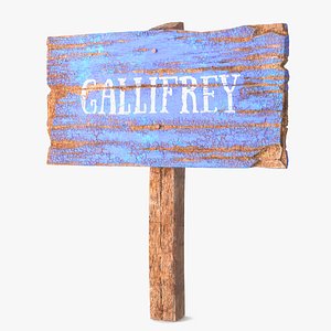 Old Rustic Wooden Road Sign