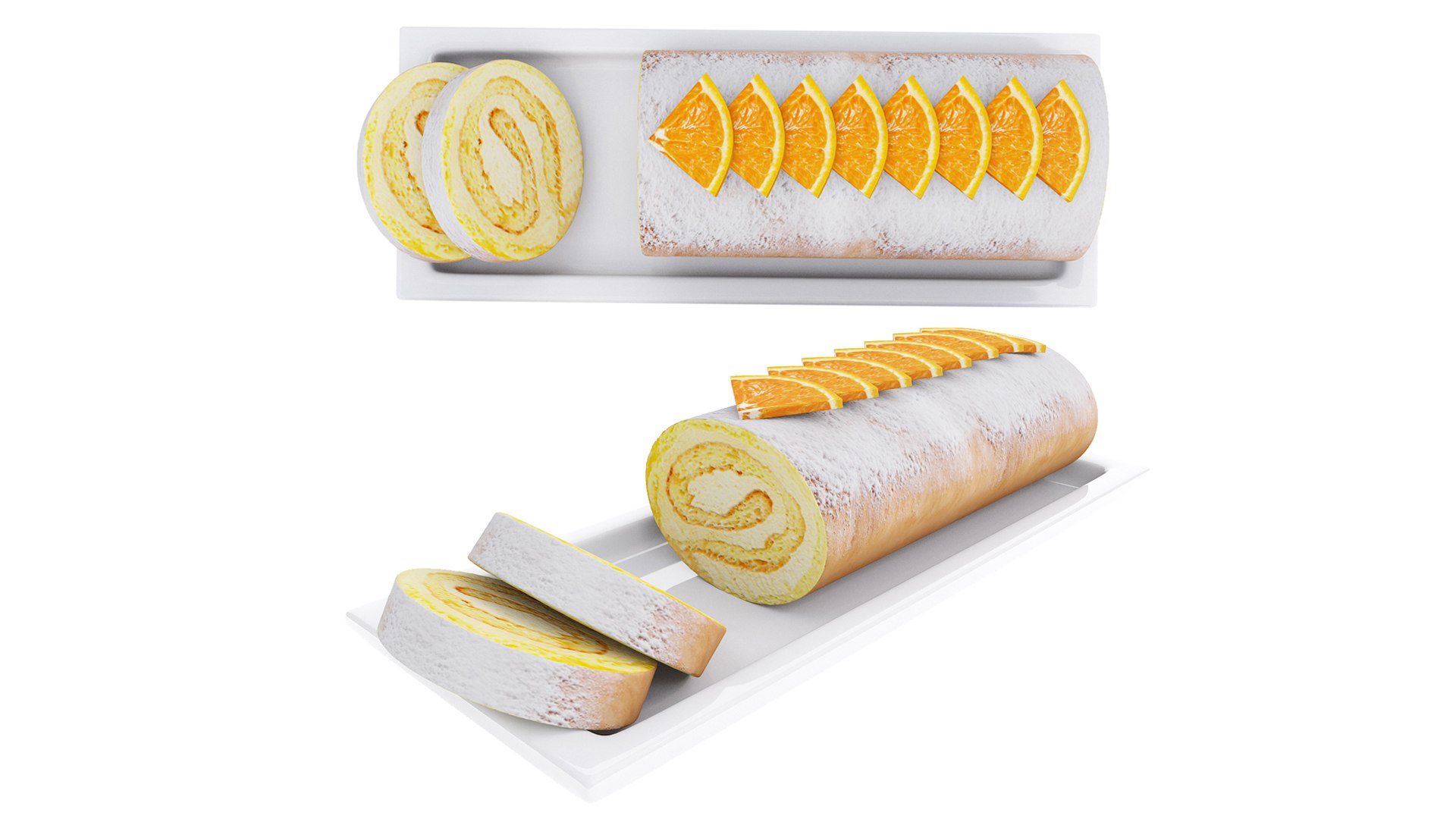 Orange Cake Roll 3D Model - TurboSquid 1908345