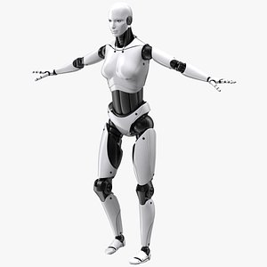 3D Cyborg Female Rigged for Cinema 4D model