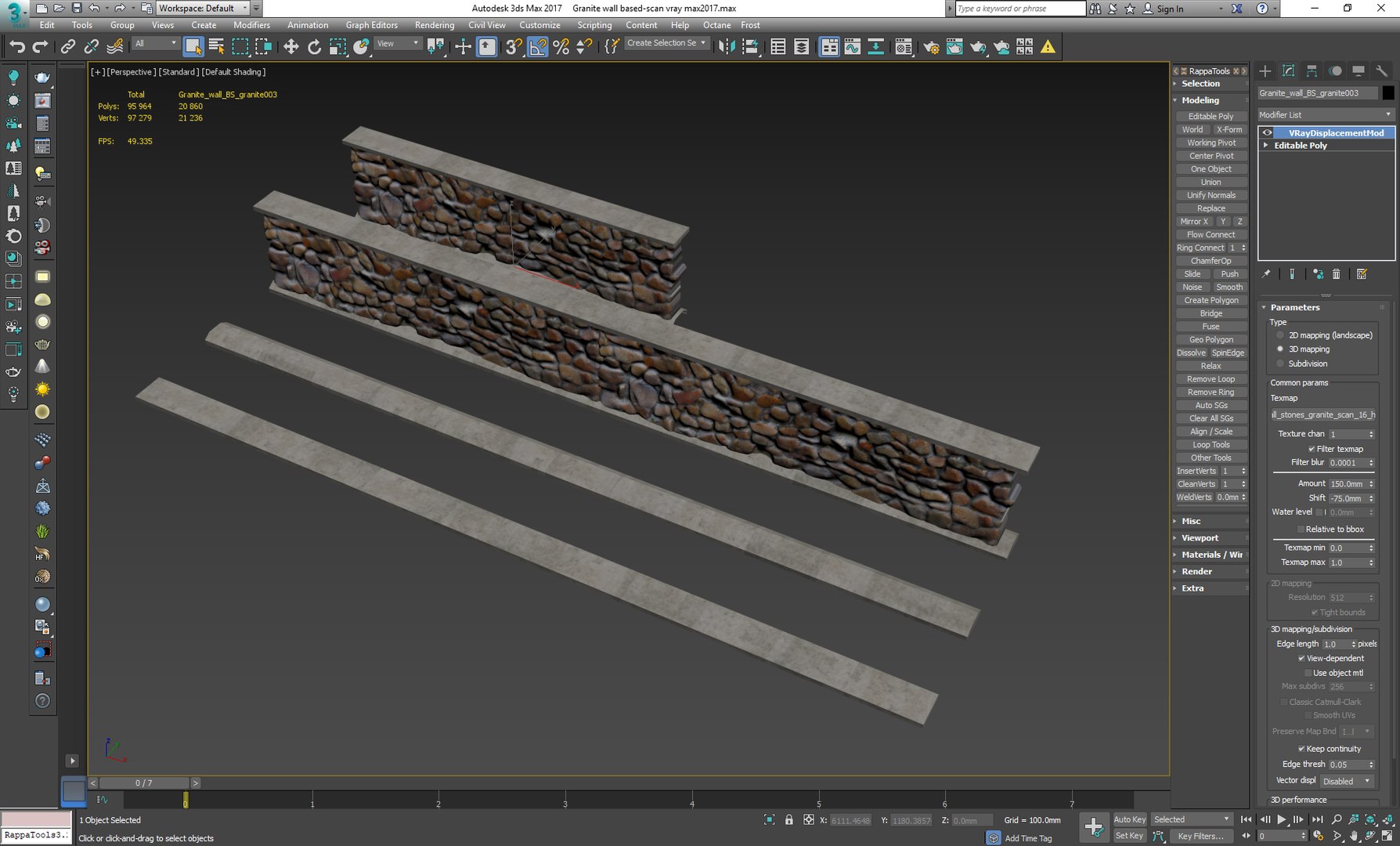 3D Model Granite Wall - TurboSquid 1426819