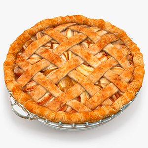 3D Lattice Apple Pie With Glass Pan
