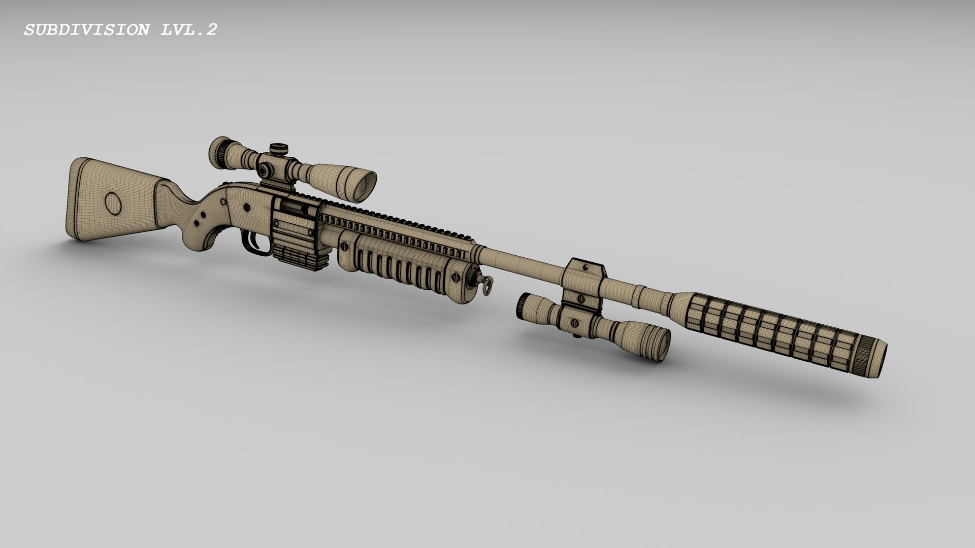 Sniper Rifle 02 3D model - TurboSquid 1990308