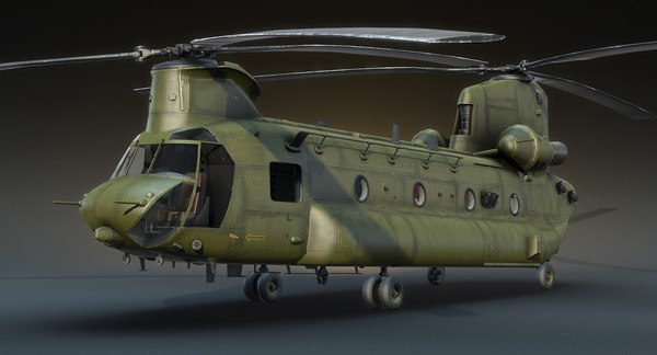 3D low-poly military helicopter ch-47 chinook | 1144900 | TurboSquid