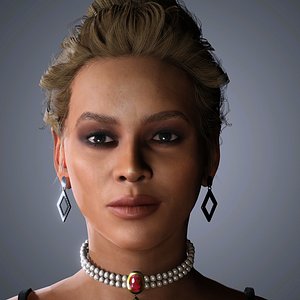 Beyonce Character 3D Model Low-poly 3D
