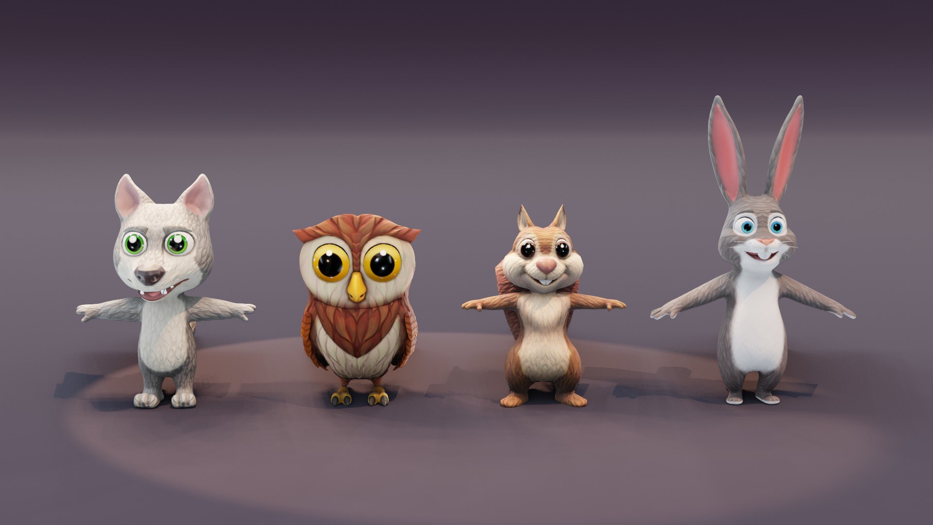 Animated Cartoon Animals 3D Models Pack 2 3D model TurboSquid 2092024