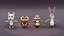 Animierte Cartoon-Tiere 3D-Modelle Pack 2