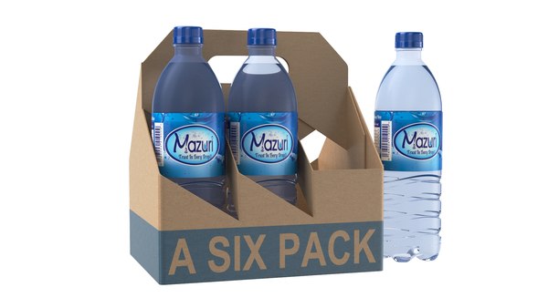 Wrapped water bottle six-pack 3D model