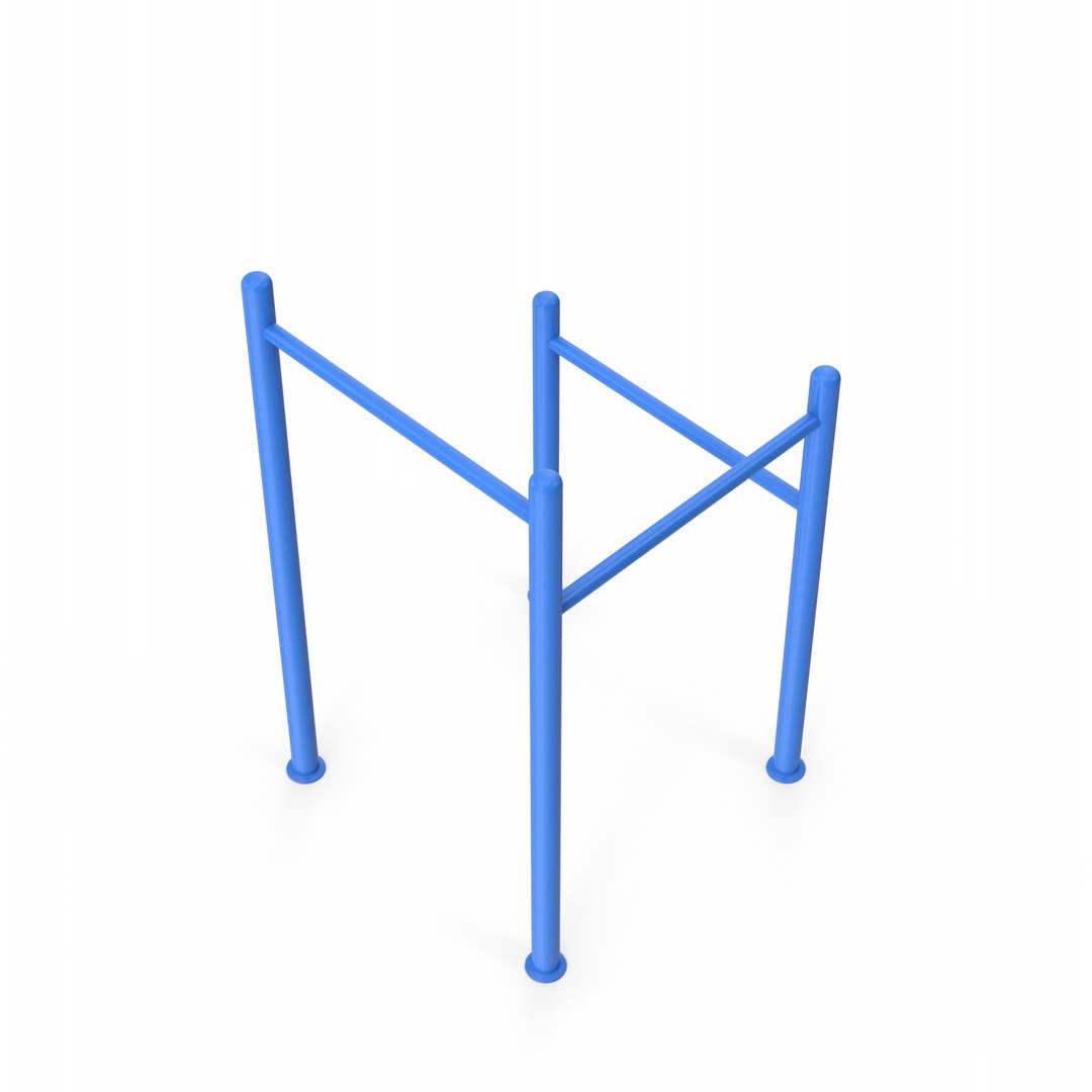 3D Blue Playground Horizontal Bars TurboSquid 2182286