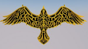 icon emblem nordic raven 3D model