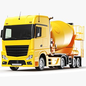 3D Detailed Concrete Mixer Truck