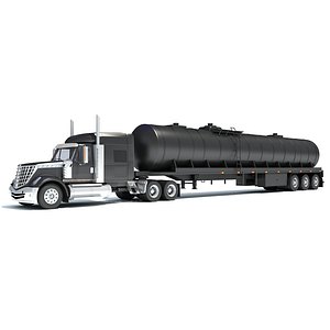 Truck with Tank Semitrailer 3D model