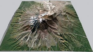 Volcano Shiveluch Kamchatka model