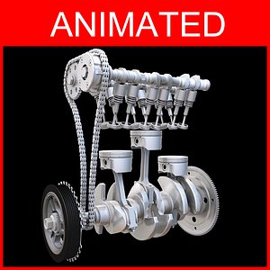 Three cylinder engine Animated