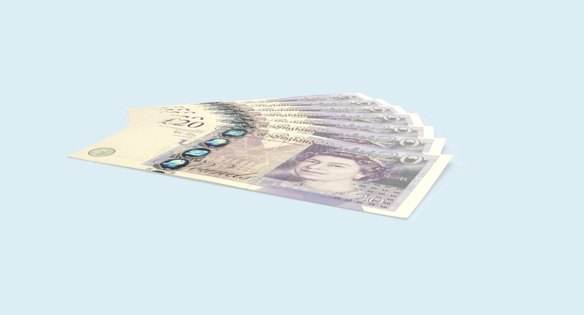 20-pound-note---fanned model | 1149090 | TurboSquid