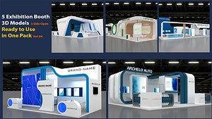Pack 4-  5 Exhibition  3 Side Open 3D model