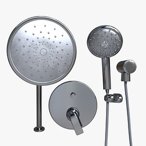 Bathroom shower set of shower head and faucets