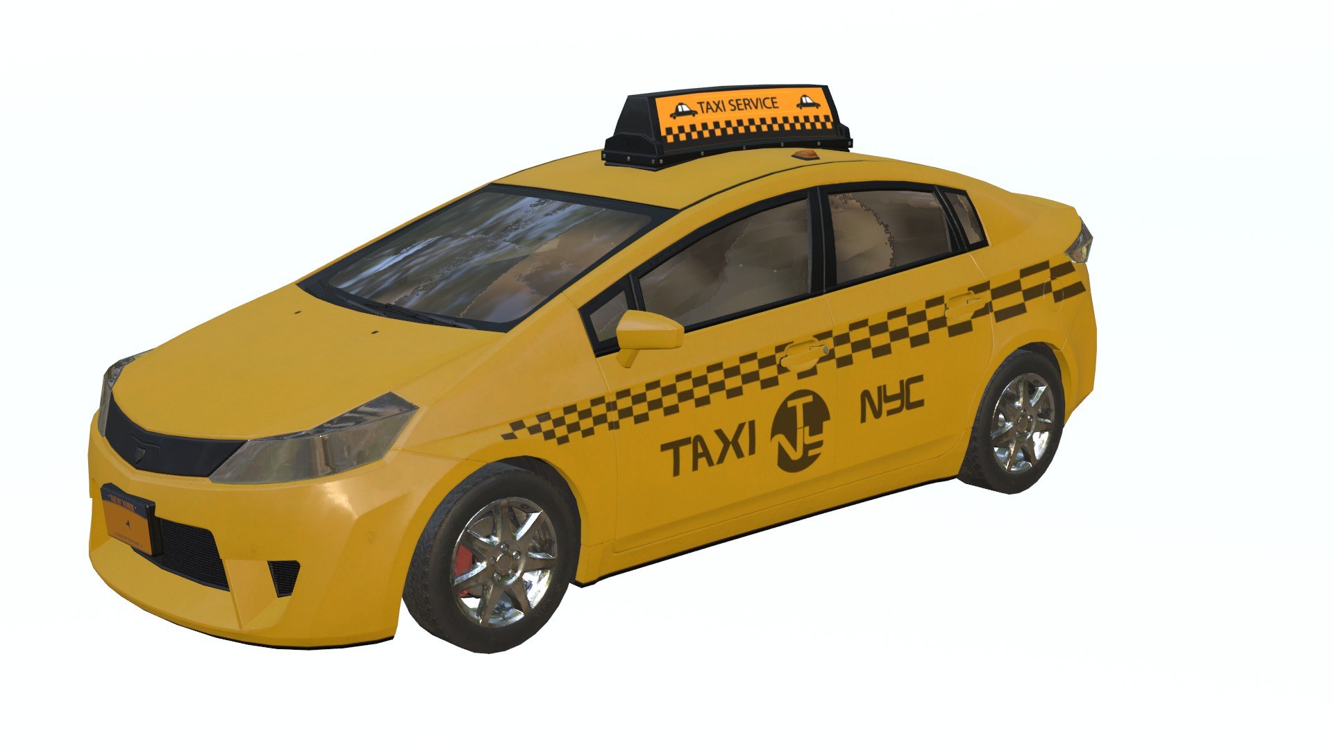 3D Model Hybrid Taxi - TurboSquid 2289289